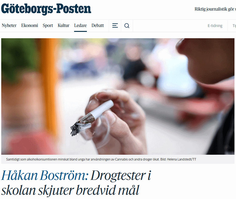 Debatt: Drogtester i skolan skjuter bredvid mål