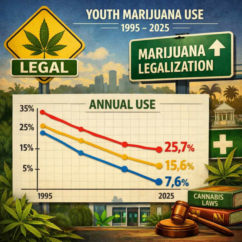 DEA:s nya drogquiz medger att ungdomars marijuanabruk minskar i takt med att legaliseringen breder ut sig