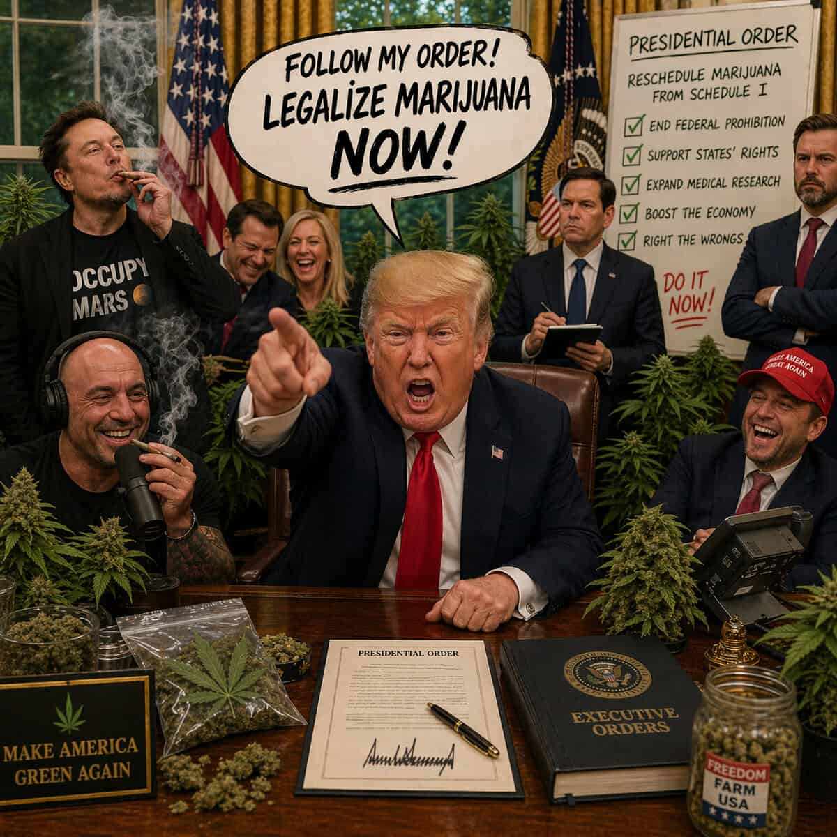 Trump pressar på: vill att cannabis omklassificeras omedelbart!