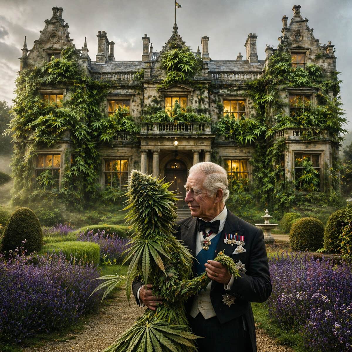 Cannabisodling upptäckt i herrgård som en gång stod värd för kung Charles