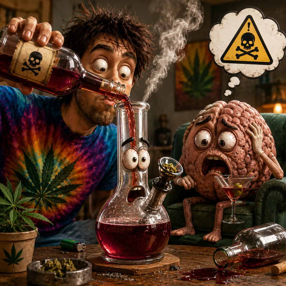 Ska man ha alkohol i sin bong?