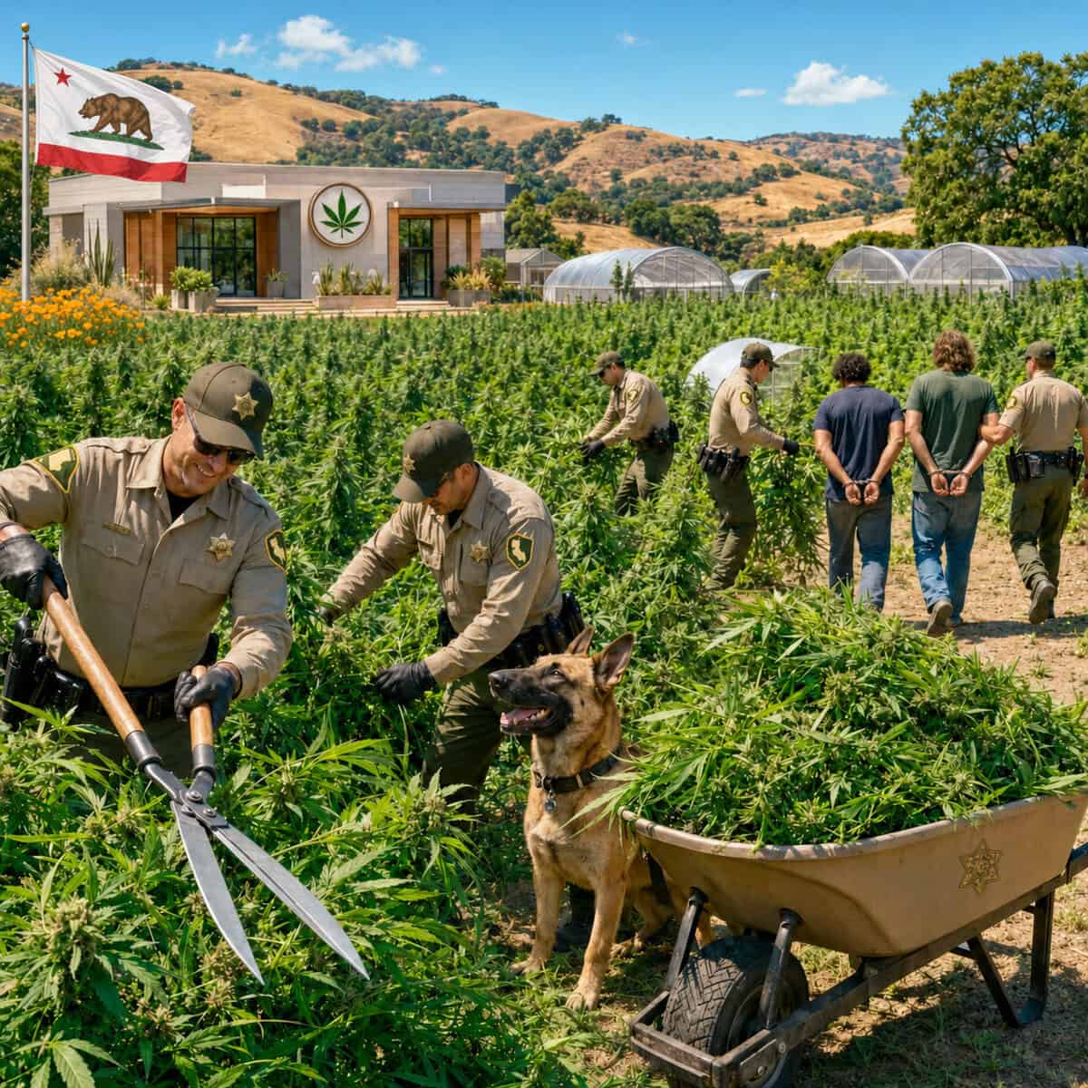 Cannabis är lagligt i Kalifornien men polisen förstörde 4 400 plantor?