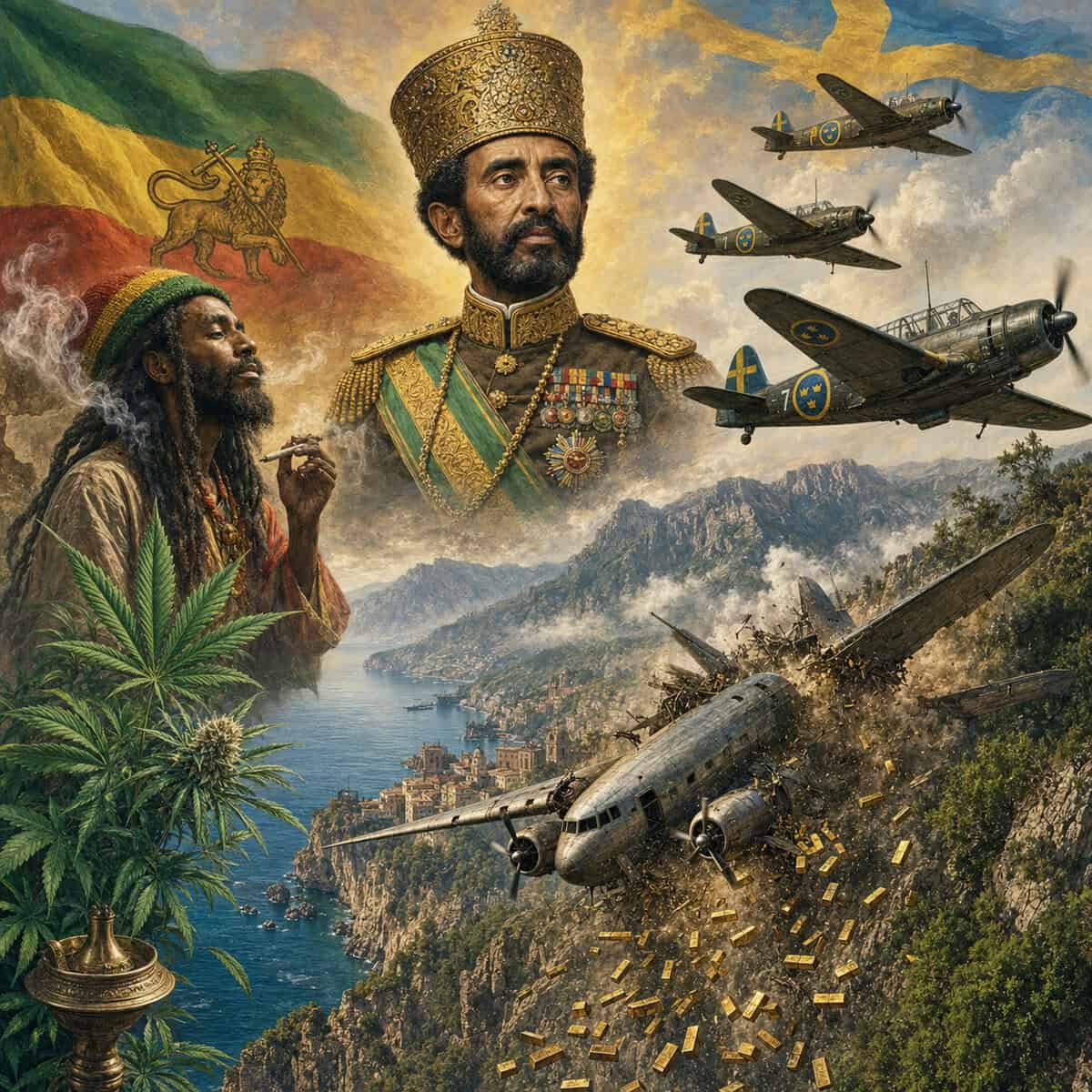 Haile Selassie, rastafari och de svenska bombplanen när 200 kilo guld regnade över Salerno