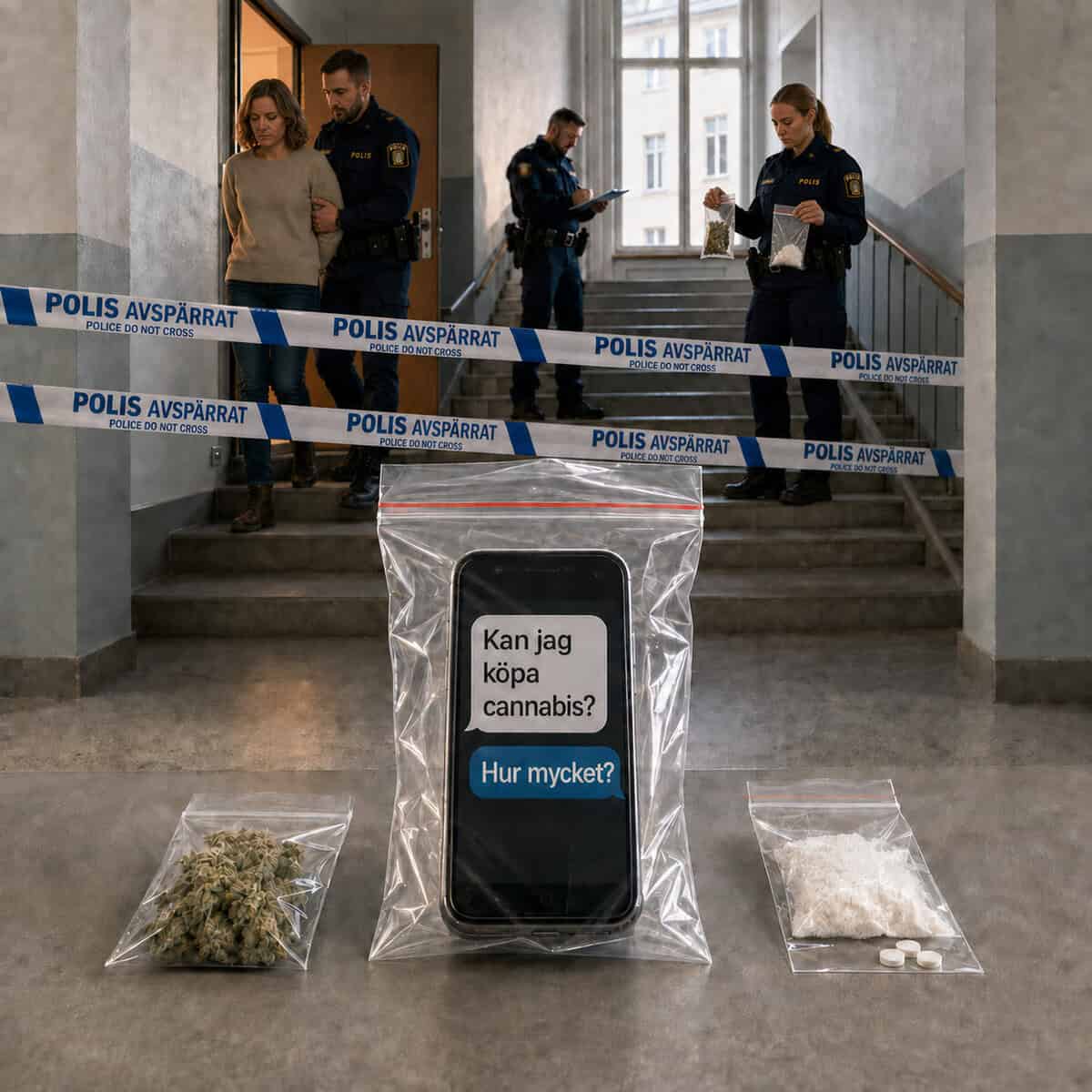 Två minuter i trapphuset avslöjade narkotikahandel – par döms men får tillbaka mobilerna?